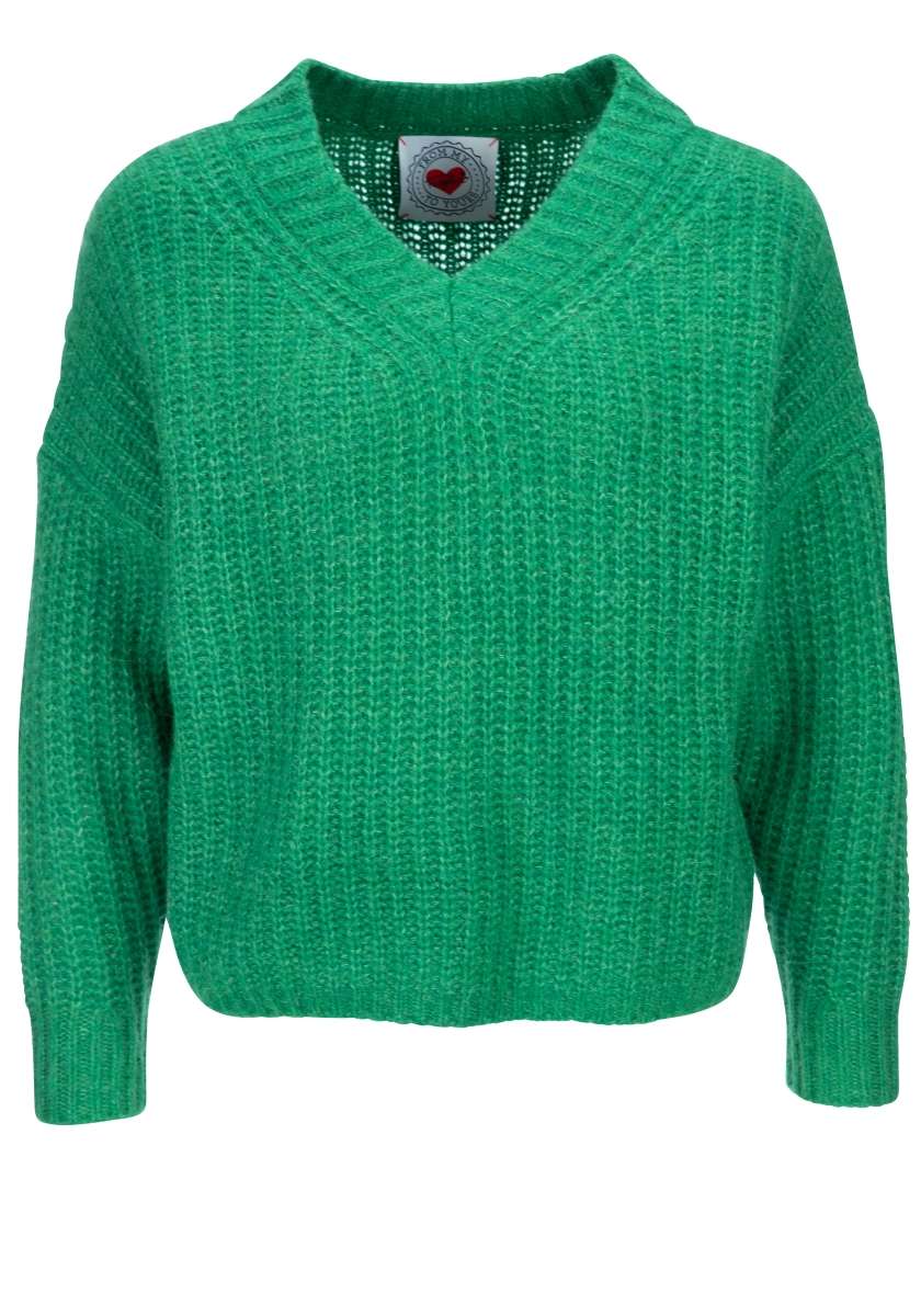 Pullover mit V-Ausschnitt grün - frogbox