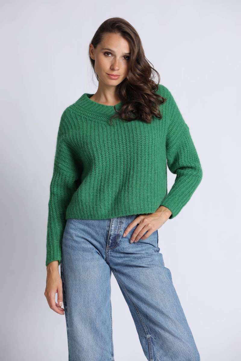 Pullover mit V-Ausschnitt grün - frogbox
