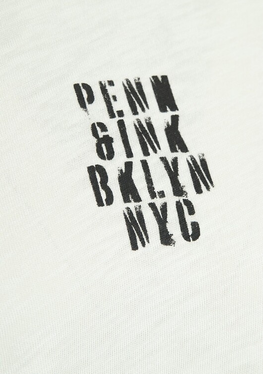 Longsleeve mit Print hellgrau- Penn&Ink N.Y.